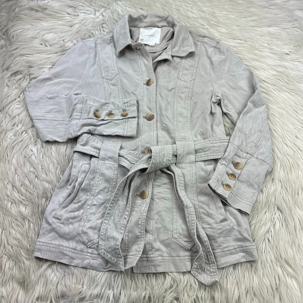 Anthropologie Belted Button Front Jacket